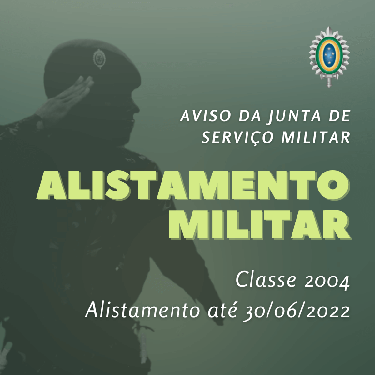 Alistamento militar obrigatório deve ser feito até 30 de junho