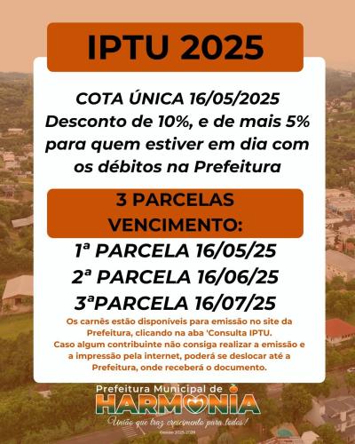 Confira as opes de pagamento do IPTU 2025 