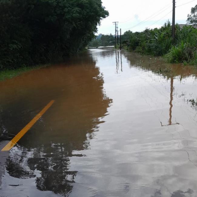 Bloqueado o trnsito na ERS 124, na regio da grameira